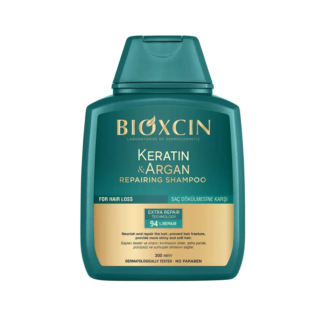 شامپو ترمیم کننده کراتین و آرگان بیوکسین Bioxcin حجم 300 میل