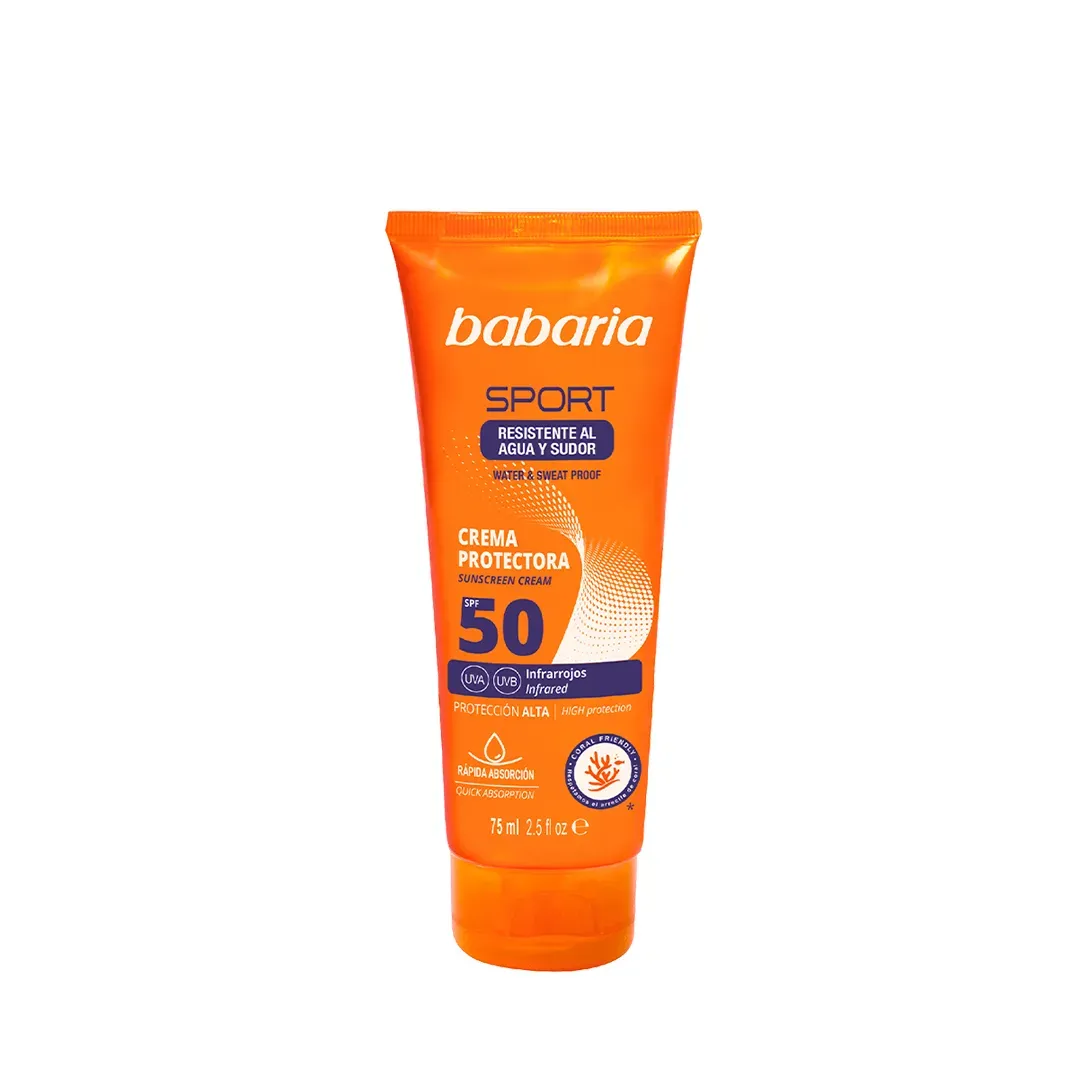 کرم ضد آفتاب اسپورت باباریا Babaria ضد آب با SPF50 حجم 75 میل