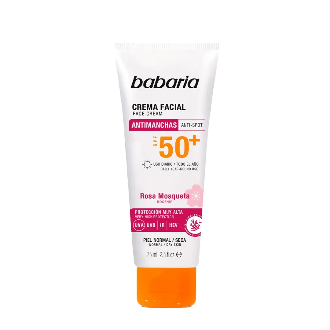 ضد آفتاب بدون رنگ ضد چروک و ضد لک Spf50 باباریا BABARIA حجم 75 میل