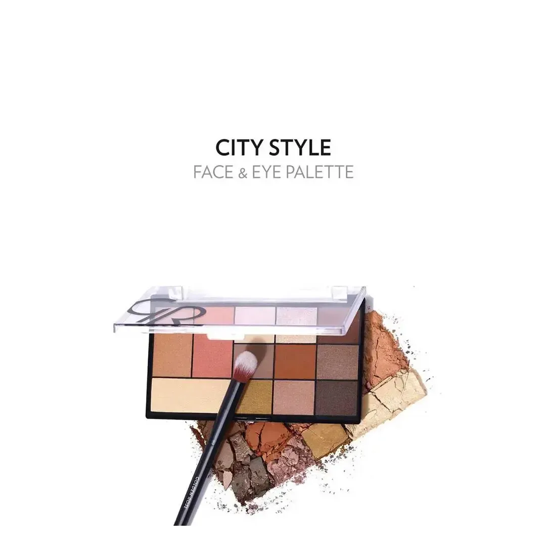 پالت آرایش صورت و چشم سیتی استایل گلدن رز GOLDEN ROSE شماره 01 (Warm Nude) - Image 3