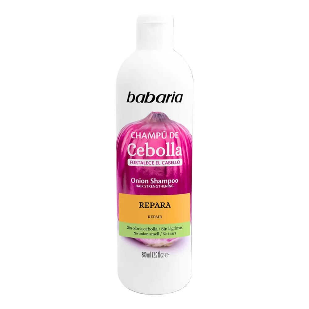 شامپو مغذی و ترمیم کننده باباریا حاوی عصاره پیاز حجم 380 میل